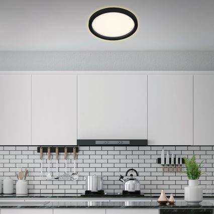 Briloner 7361-015 - LED taklampa  CADRE LED/18W/230V d. 29,7 cm svart