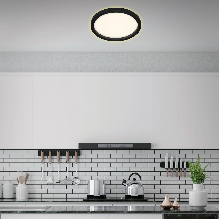 Briloner 7361-015 - LED taklampa  CADRE LED/18W/230V d. 29,7 cm svart
