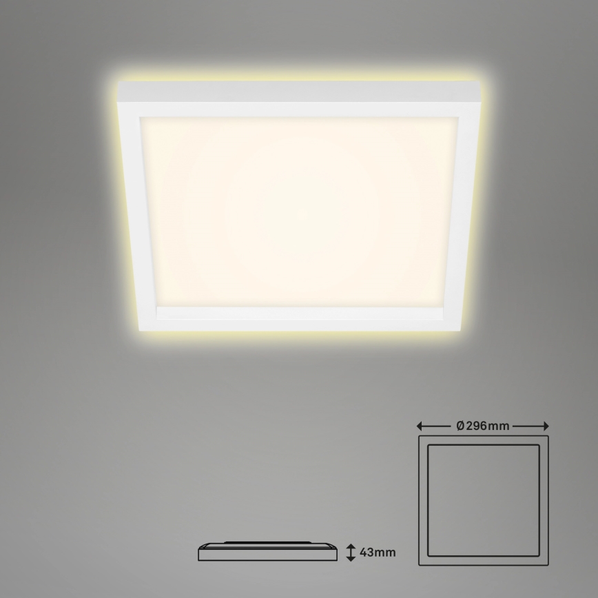 Briloner 7362-016 - LED taklampa  CADRE LED/18W/230V 29,6x29,6 cm vit