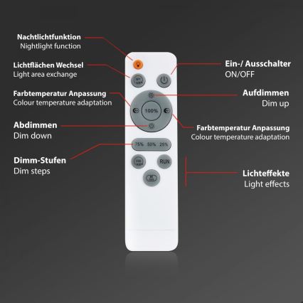 Briloner 7388-016 - RGBW Dimbar taklampa LED/24W/230V 3000-6500K + fjärrkontroll