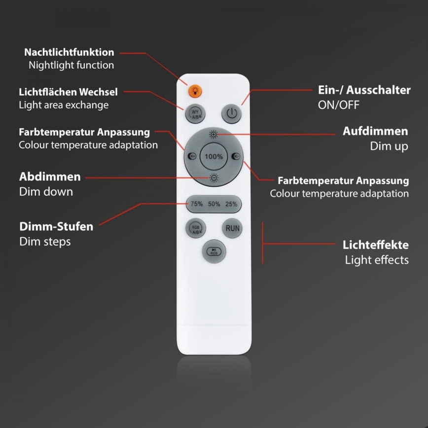 Briloner 7388-016 - RGBW Dimbar taklampa LED/24W/230V 3000-6500K + fjärrkontroll