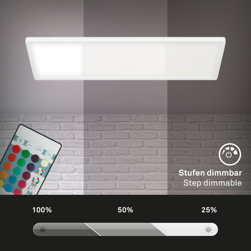 Briloner 7404-016 - LED RGBW dimbar ytmonterad panel LED/22W/230V 4000K + fjärrkontroll