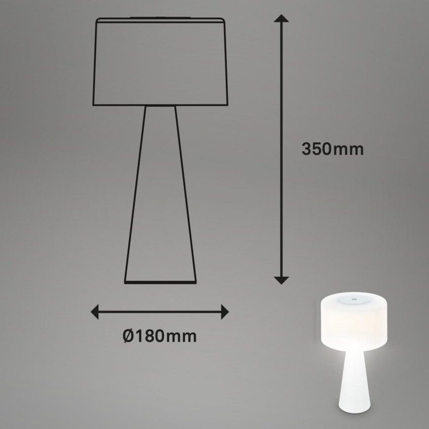 Briloner 7420016 - LED Ljusreglerad uppladdningsbar beröring utomhus bordslampa LED/4W/5V IP44 3000K vit