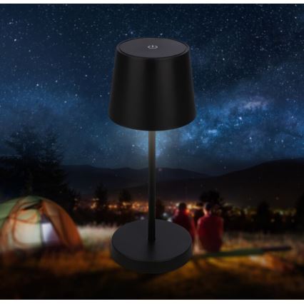 Briloner 7423015 - LED Ljusreglerad uppladdningsbar utomhus bordslampa LED/2,6W/5V IP44 2000 mAh svart