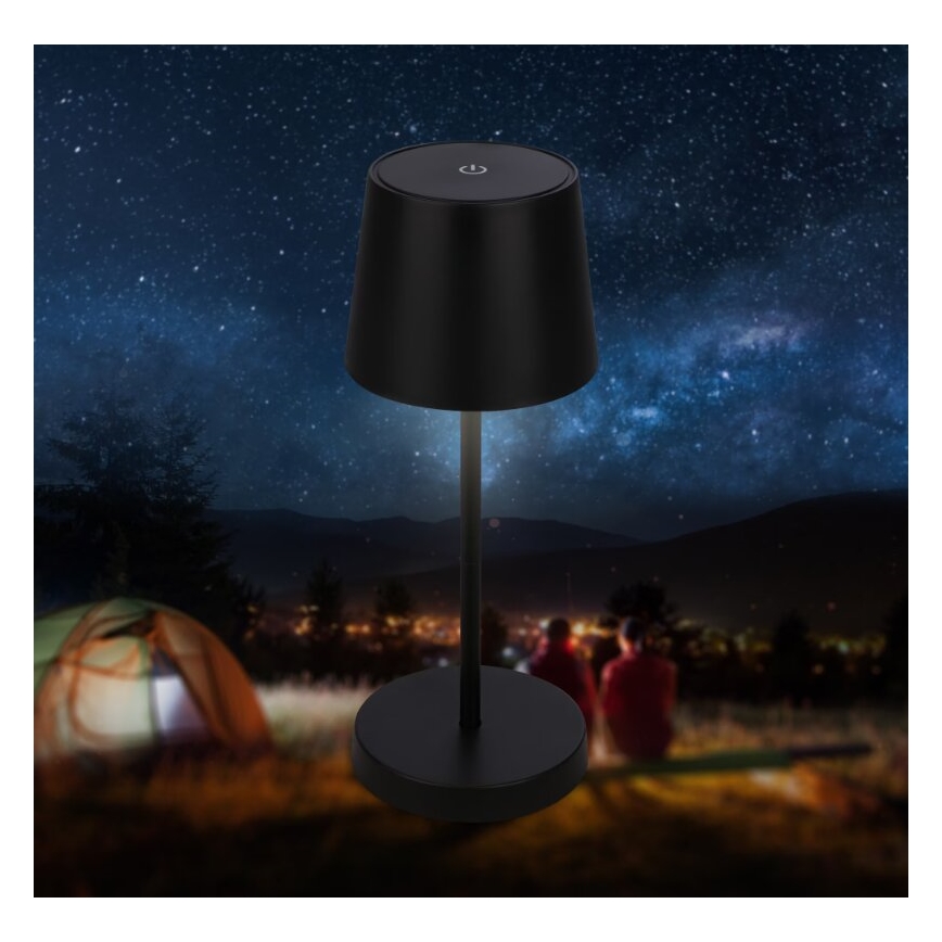 Briloner 7423015 - LED Ljusreglerad uppladdningsbar utomhus bordslampa LED/2,6W/5V IP44 2000 mAh svart