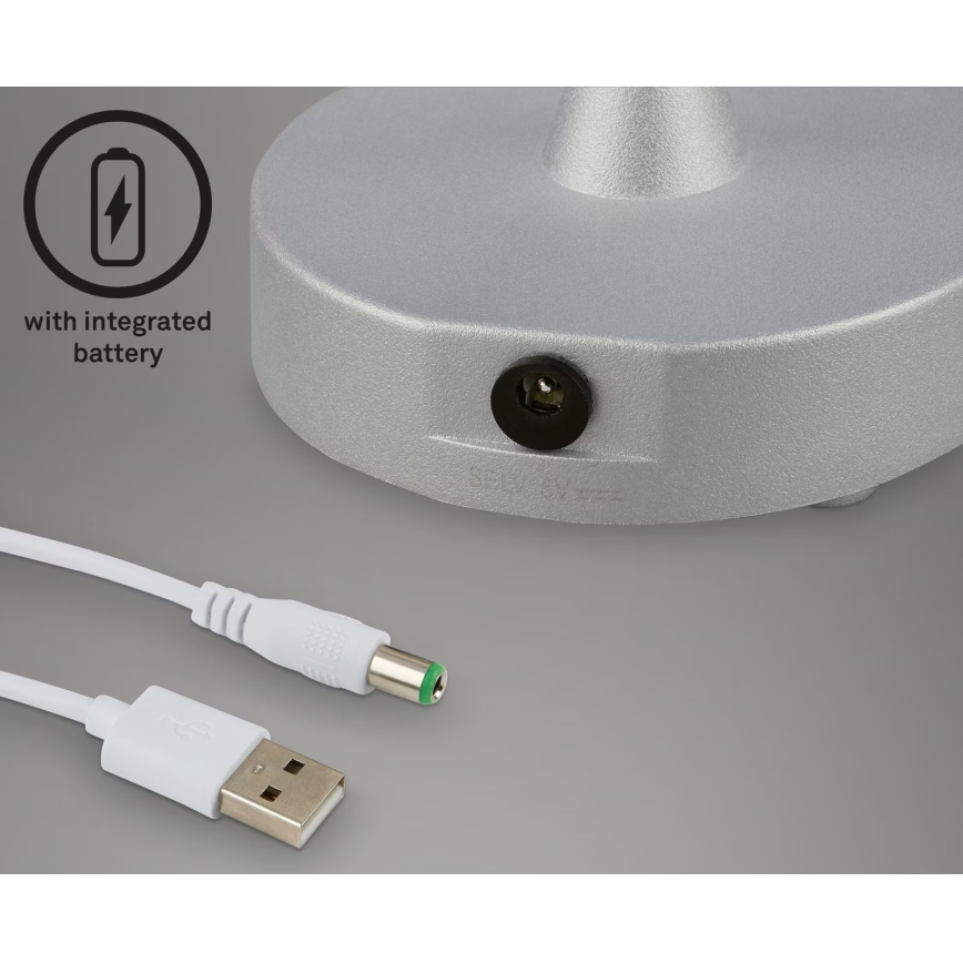 Briloner 7445-014 - LED dimbar uppladdningsbar utomhus touch-bordslampa LED/3W/5V IP44 2000 mAh