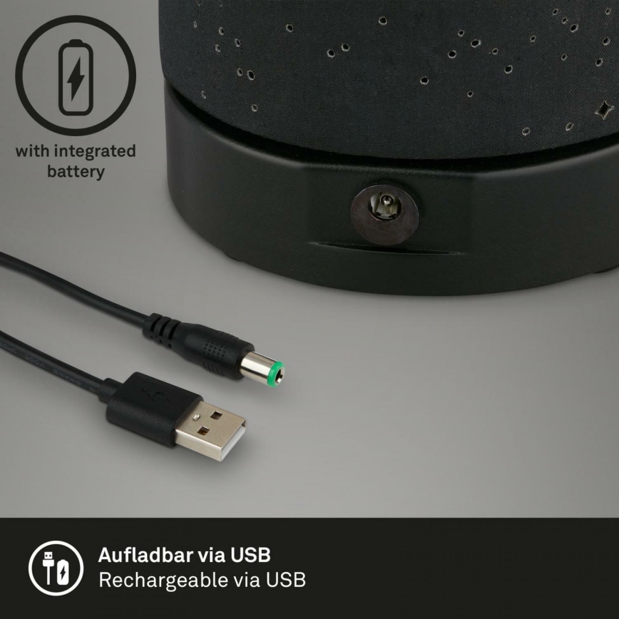 Briloner 7449-015 - LED Ljusreglerad utomhus beröring lampa STARRY SKY LED/3W/5V IP44 svart