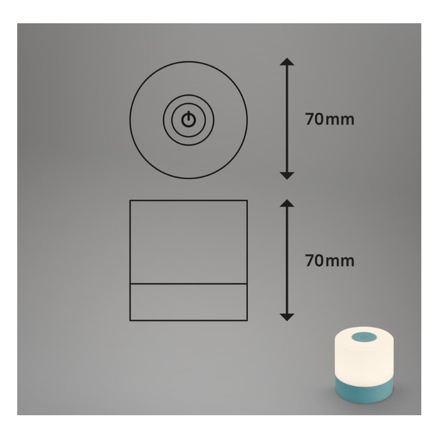 Briloner 7461010 - LED Ljusreglerad uppladdningsbar utomhus bordslampa LED/2W/5V IP44 1200 mAh blå