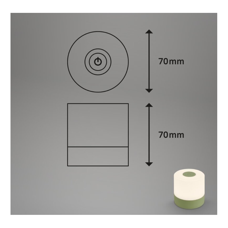 Briloner 7461019 - LED Ljusreglerad uppladdningsbar utomhus bordslampa LED/2W/5V IP44 grön