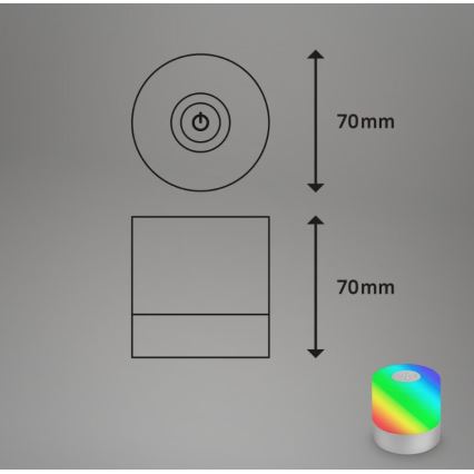 Briloner 7462014 - LED RGB Uppladdningsbar utomhus bordslampa LED/1,5W/5V IP44 matt krom