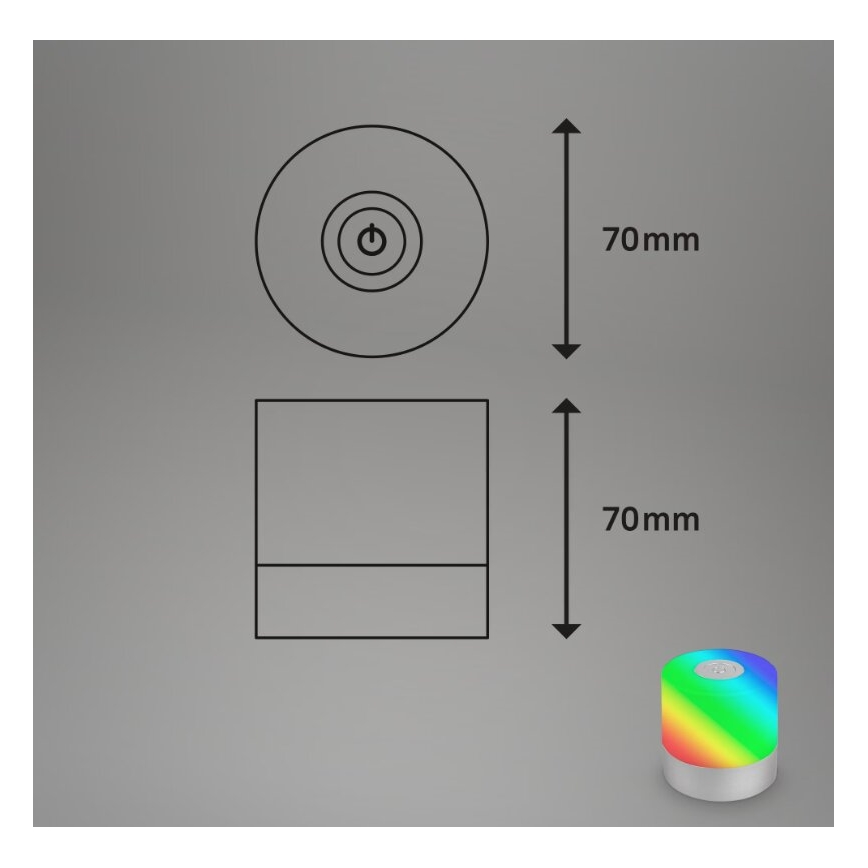 Briloner 7462014 - LED RGB Uppladdningsbar utomhus bordslampa LED/1,5W/5V IP44 matt krom