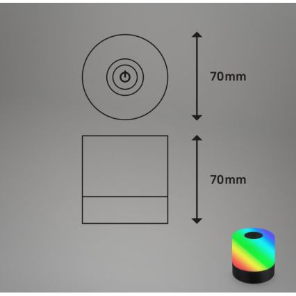 Briloner 7462015 - LED RGB Uppladdningsbar utomhus bordslampa LED/1,5W/5V IP44 svart