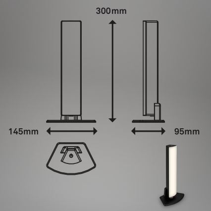 Briloner 7474-015 - LED Ljusreglerad beröring uppladdningsbar utomhus bordslampa 2i1 LED/7W/5V 2200 mAh USB 3000K IP44 svart