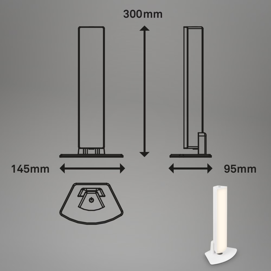 Briloner 7474-016 - LED dimbar touchladdningsbar utomhusbordslampa 2-i-1 LED/7W/5V 2x2200 mAh USB 3000K IP44 vit