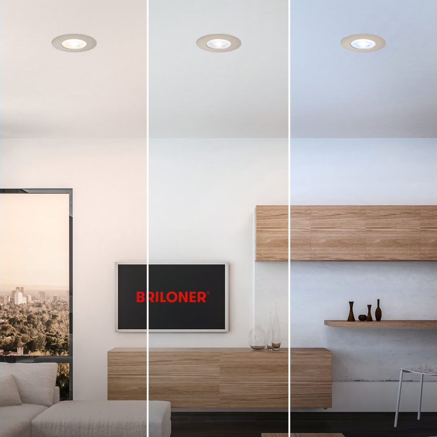 Briloner 7605032 - Set med 3 infällda badrumsarmaturer 3xLED/4,9W/230V IP44 matt krom