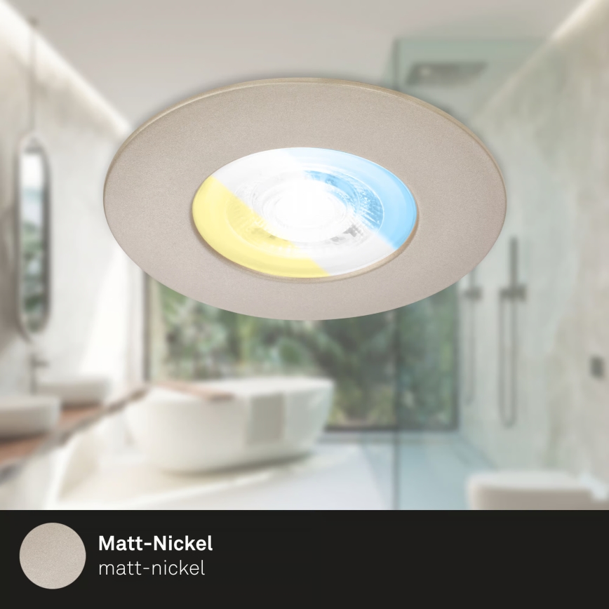 Briloner 7605032 - Set med 3 infällda badrumsarmaturer 3xLED/4,9W/230V IP44 matt krom