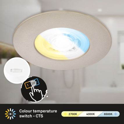 Briloner 7605032 - Set med 3 infällda badrumsarmaturer 3xLED/4,9W/230V IP44 matt krom