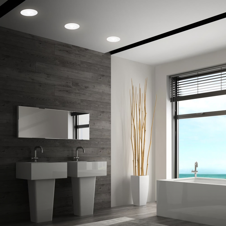 Briloner 7605036 - Set med 3 infällda badrumsarmaturer 3xLED/4,9W/230V IP44 vit