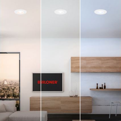 Briloner 7605036 - Set med 3 infällda badrumsarmaturer 3xLED/4,9W/230V IP44 vit