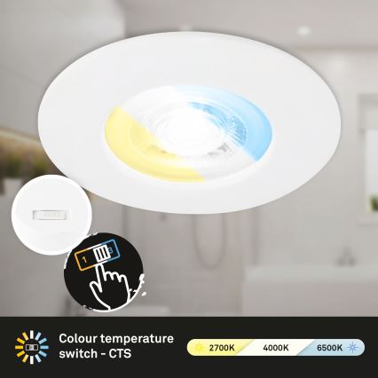 Briloner 7605036 - Set med 3 infällda badrumsarmaturer 3xLED/4,9W/230V IP44 vit