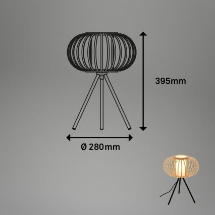 Briloner 7759011 - Bordslampa 1xE27/10W/230V bambu