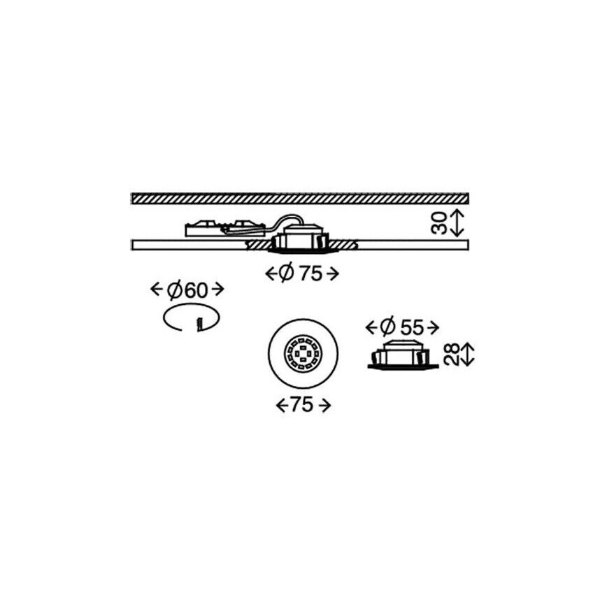 Briloner 8311-019 - Infälld LED badrumsbelysning LED/5W/230V IP44
