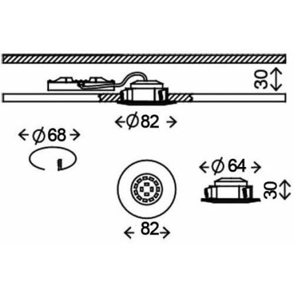 Briloner 8312-019 - Badrum infälld lampa LED/5W/230V IP23
