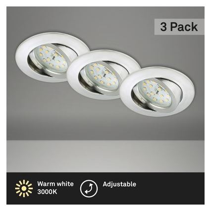 Briloner 8312-039 - KIT 3x Infälld LED badrumsbelysning LED/5W/230V IP23