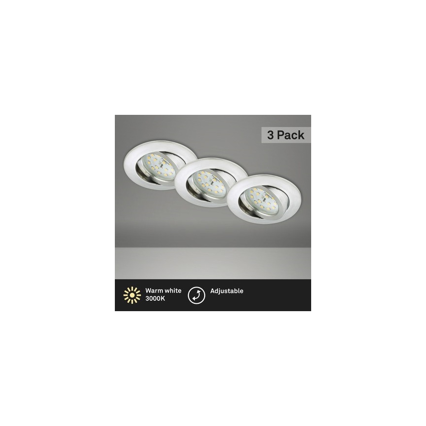 Briloner 8312-039 - KIT 3x Infälld LED badrumsbelysning LED/5W/230V IP23
