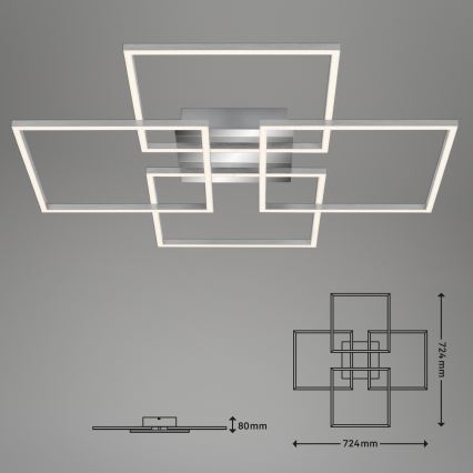 Briloner - Dimbar LED ytmonterad ljuskrona FRAME 4xLED/12W/230V