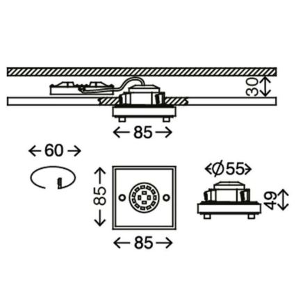 Briloner - Infälld LED badrumsbelysning ATTACH LED/5W/230V IP44