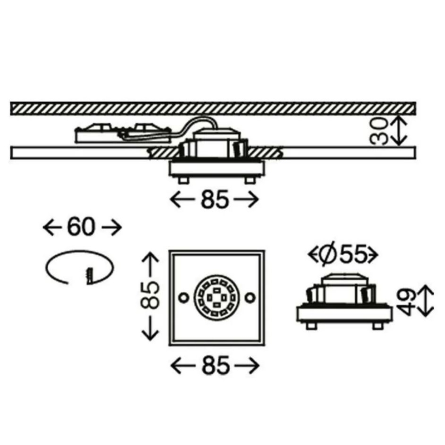 Briloner - Infälld LED badrumsbelysning ATTACH LED/5W/230V IP44