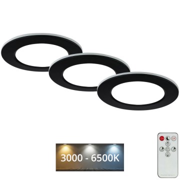 Briloner - KIT 3x Infälld dimbar LED badrumsbelysning LED/4,8W/230V 3000-6500K IP44 + fjärrkontroll