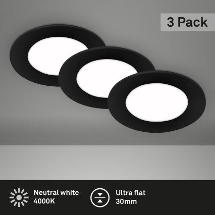 Briloner - KIT 3x Infälld LED badrumsbelysning LED/3W/230V IP23