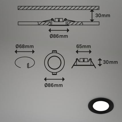 Briloner - KIT 3x Infälld LED badrumsbelysning LED/3W/230V IP23