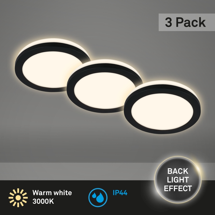 Briloner - KIT 3x Infälld LED badrumsbelysning LED/3W/230V IP44