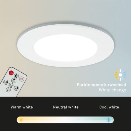 Briloner - KIT 3x Infälld dimbar LED badrumsbelysning LED/4,8W/230V 3000-6500K IP44 + fjärrkontroll