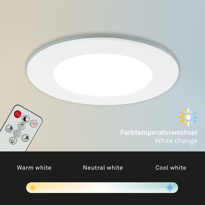 Briloner - KIT 3x Infälld dimbar LED badrumsbelysning LED/4,8W/230V 3000-6500K IP44 + fjärrkontroll