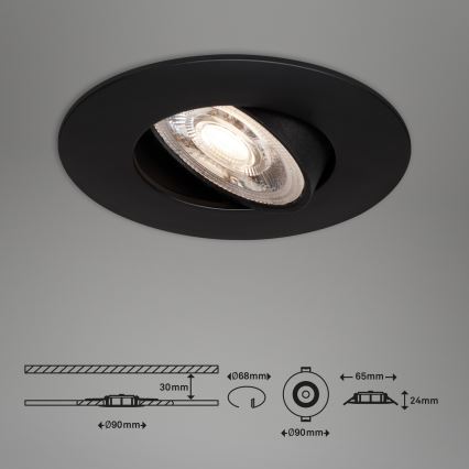 Briloner - KIT 3x Infälld LED badrumsbelysning LED/4,9W/230V IP23
