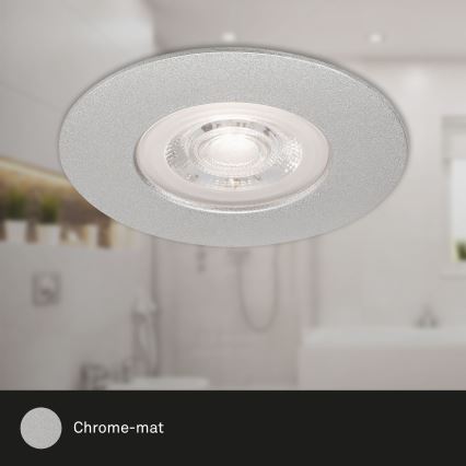 Briloner- KIT 3x Infälld LED badrumsbelysning LED/4,9W/230V IP44 silver