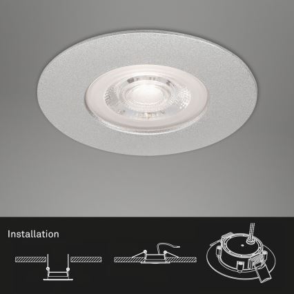 Briloner- KIT 3x Infälld LED badrumsbelysning LED/4,9W/230V IP44 silver