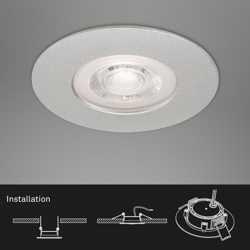 Briloner- KIT 3x Infälld LED badrumsbelysning LED/4,9W/230V IP44 silver