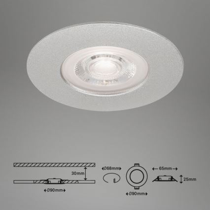 Briloner- KIT 3x Infälld LED badrumsbelysning LED/4,9W/230V IP44 silver
