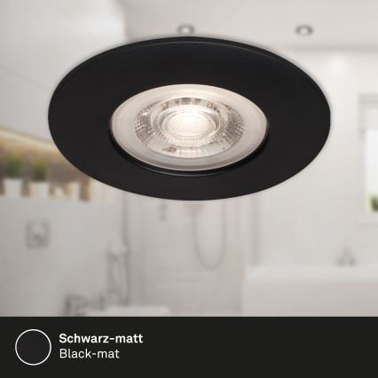 Briloner - KIT 3x Infälld LED badrumsbelysning LED/4,9W/230V IP44 svart