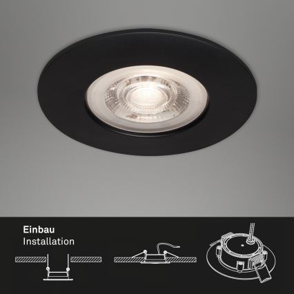 Briloner - KIT 3x Infälld LED badrumsbelysning LED/4,9W/230V IP44 svart