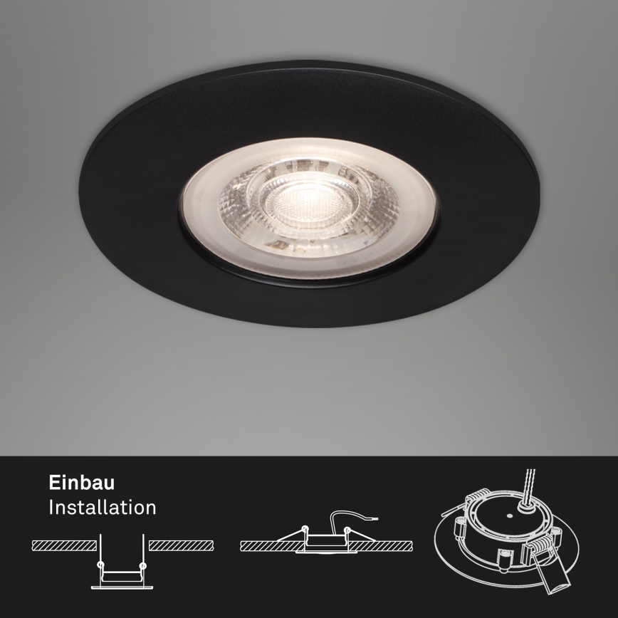 Briloner - KIT 3x Infälld LED badrumsbelysning LED/4,9W/230V IP44 svart