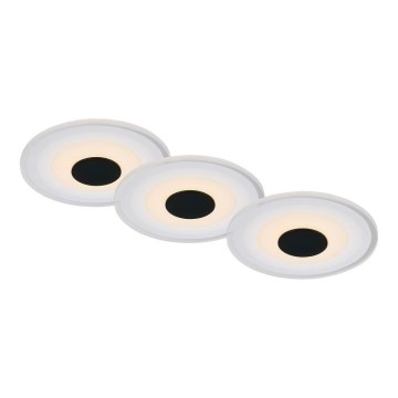 Briloner - KIT 3x Infälld LED badrumsbelysning LED/6W/230V IP44 svart