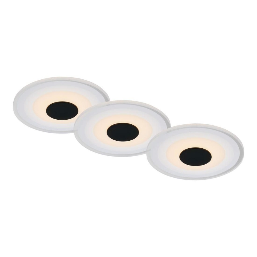 Briloner - KIT 3x Infälld LED badrumsbelysning LED/6W/230V IP44 svart