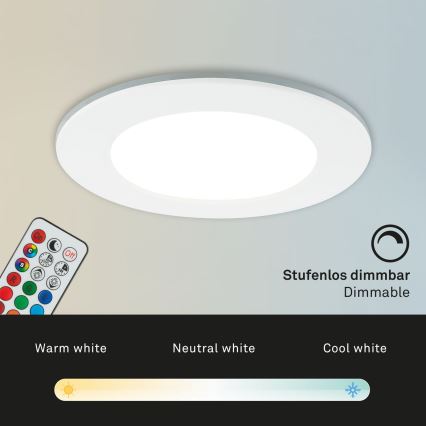 Briloner - KIT 3x RGBW Infälld dimbar LED badrumsbelysning LED/4,8W/230V 3000-6500K IP65 + fjärrkontroll