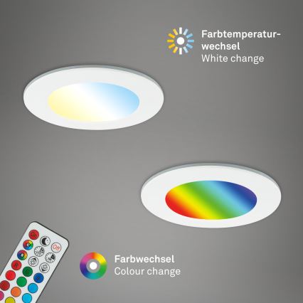 Briloner - KIT 3x RGBW Infälld dimbar LED badrumsbelysning LED/4,8W/230V 3000-6500K IP65 + fjärrkontroll